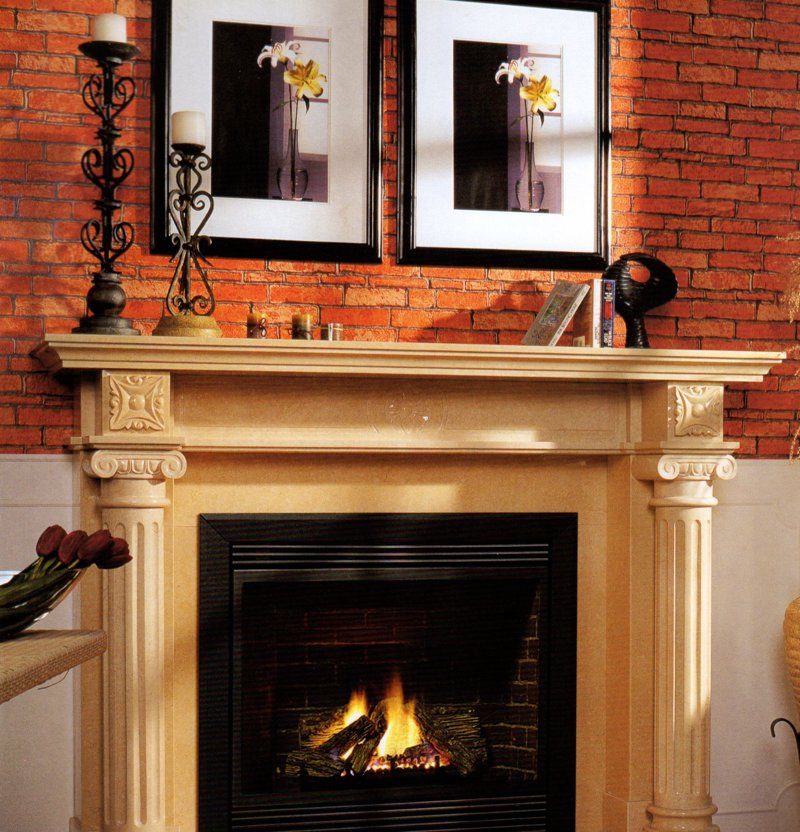 Columnar Classical fireplace surround